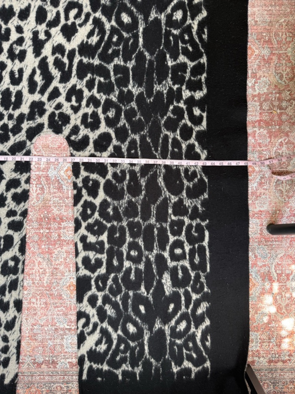 All Saints Black & Cream Leopard Print poncho style wrap - Picture 5 of 11